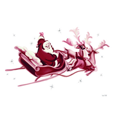 Père Noël rétro - reproduction sur toile tendue
