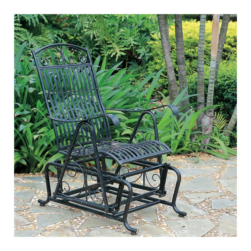 Nocona Wicker Outdoor Glider, Black