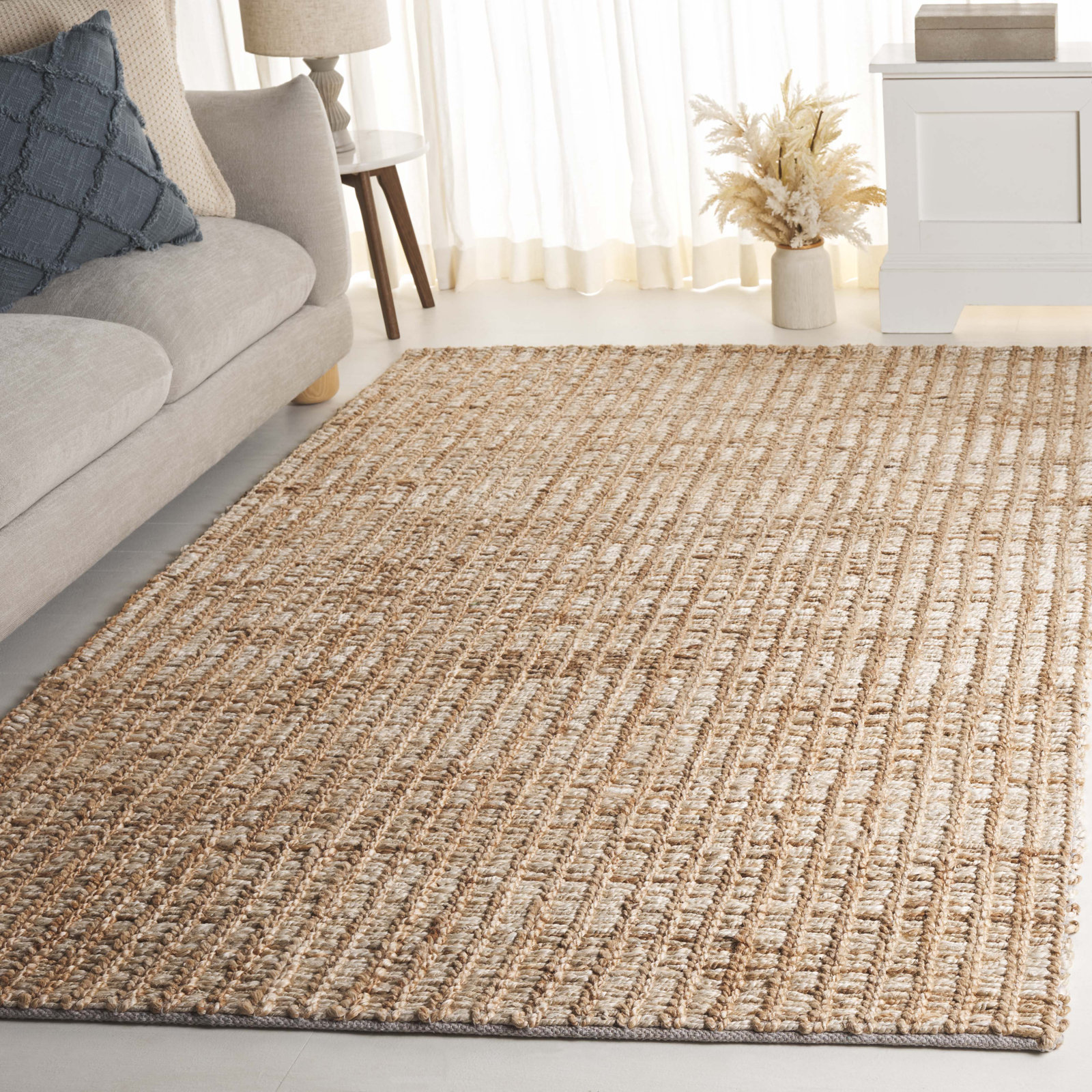 Ellport Hand-Loomed Striped Jute Rug, Rectangle 5' x 8'