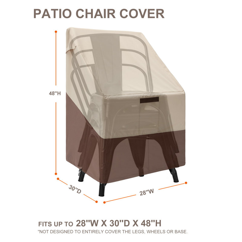 Housses de patio à haut dossier pour chaises de salle à manger / chaises de bar / chaises empilables 2 pièces / ensemble