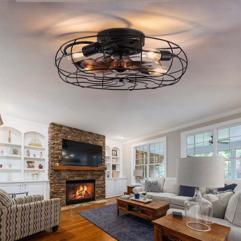 Nouveau ventilateur de plafond de 19 pouces avec moteur à courant continu réversible à 8 vitesses et 8 pales pour chambre à coucher