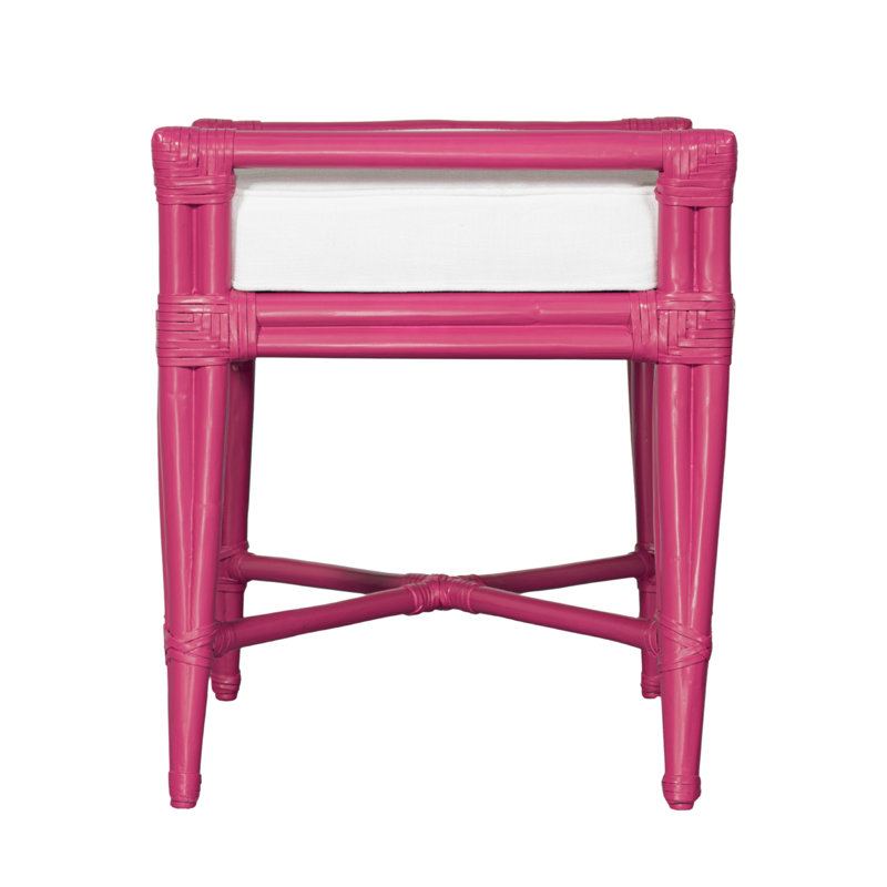 Malacca Upholstered Bench, Hisbiscus Pink