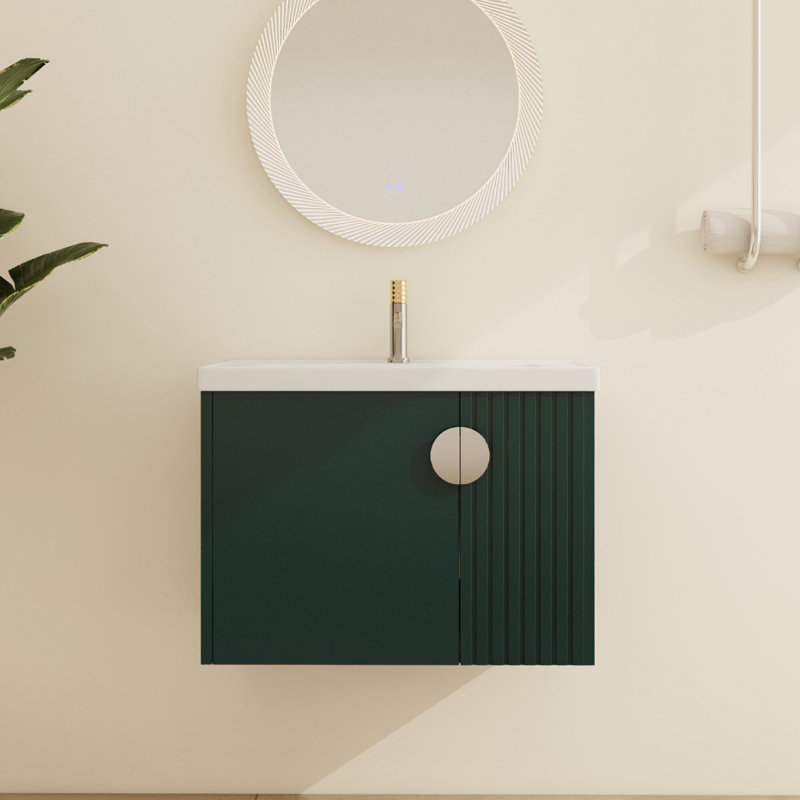 Meuble-lavabo mural simple 28 po Bratislava, Vert, 28"