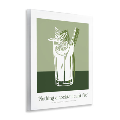 Plaque verte «Green Cocktail Impossible Fix», design par lettré et doublé