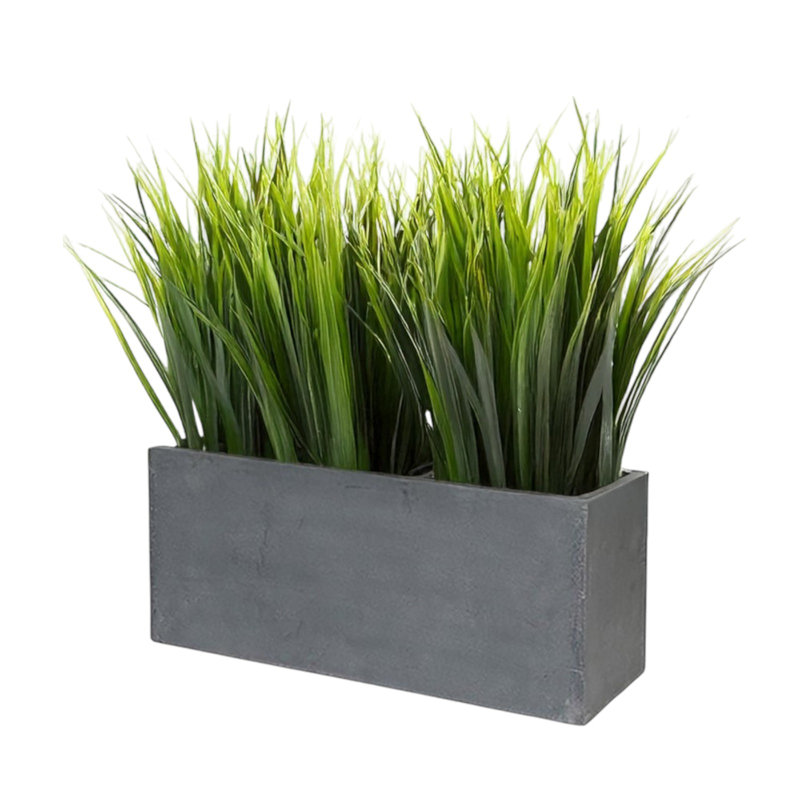 Angellie Basic Fiberstone Planter Box, 15.75" H x 11.5" W x 31.5" D, Gray