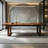 Tan Rectangular Solid Wood Dining Table-1322155848