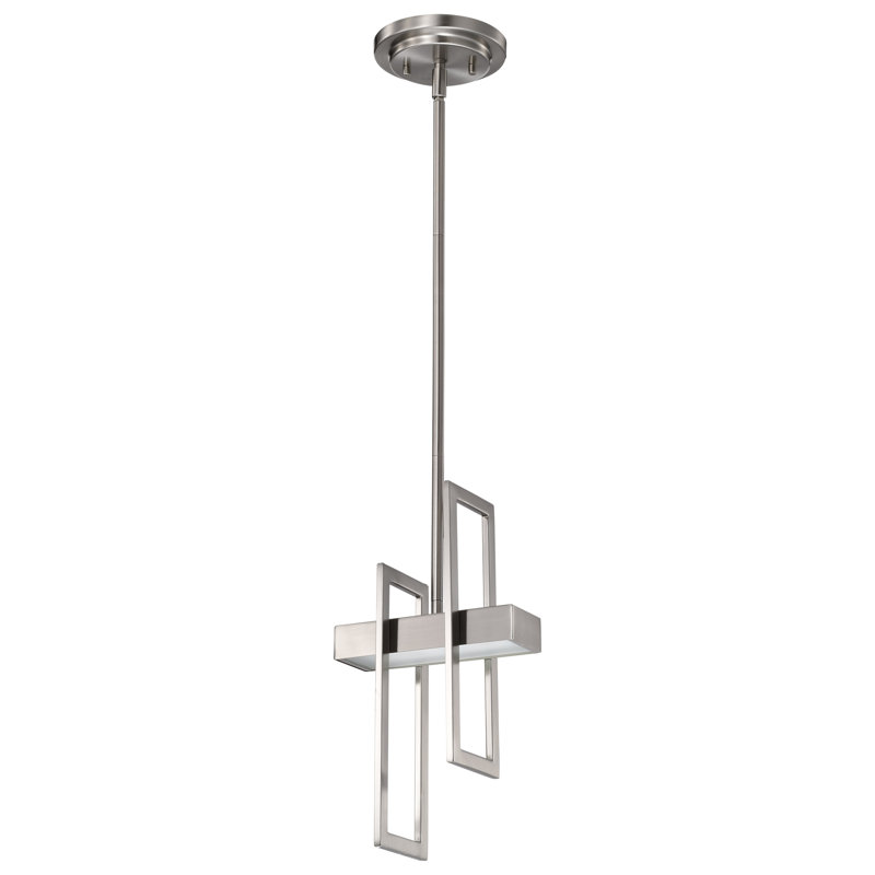 Saedi 1-Light Dimmable LED Single Pendant, Brushed Nickel