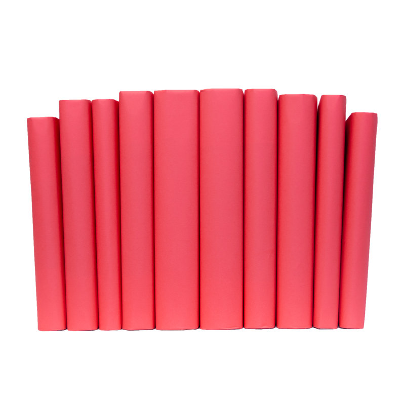 Decorative Books - Raspberry Blush Paper Wrapped Book Bundle - 1 Foot of Pink Books