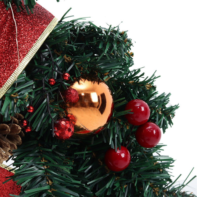 Faux Lighted Plastic Wreath, 50cm H x 50cm W