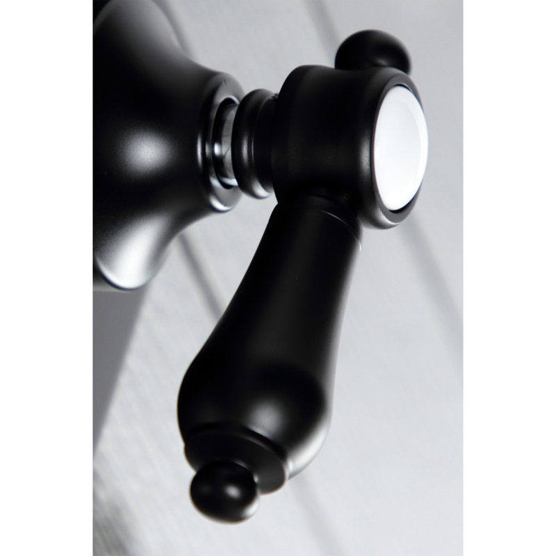 Kingston Brass Heirloom Single-Handle Wall Mount Three-Way Diverter Valve with Trim Kit, Matte Black