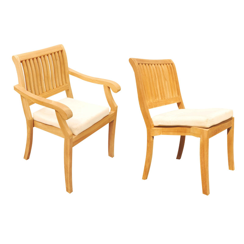 Maspeth 6 - Person Teak Wood Patio Dining Set with Rectangular Table, 8