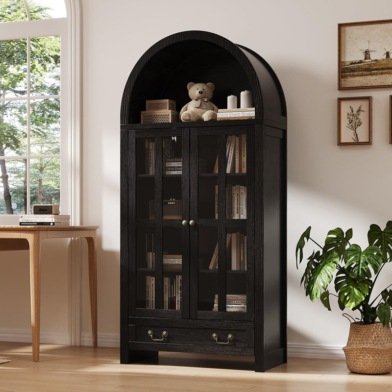 71" Tall Freestanding Pantry Storage Cabinet, Black