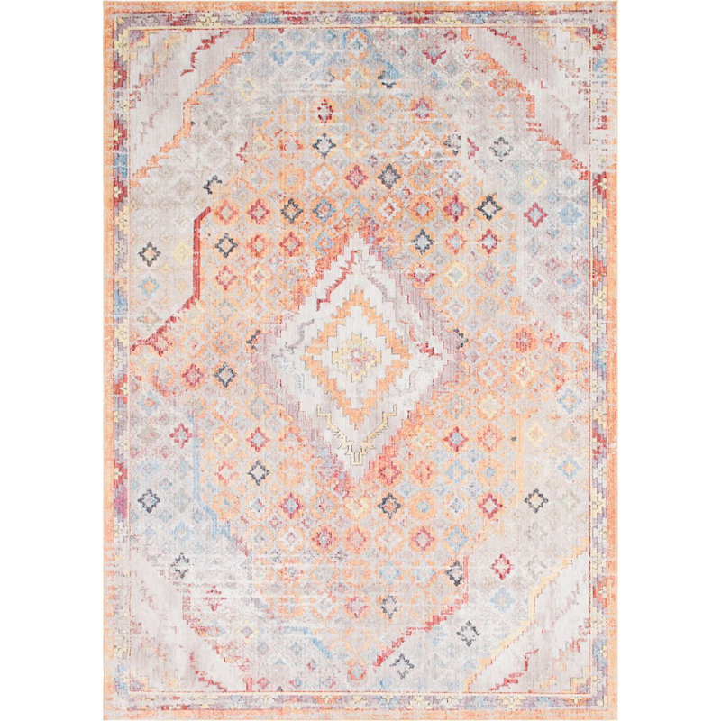 Tapis à motif oriental coquelicot Kingston, Rectangle 5 pi 3 po x 7 pi 9 po