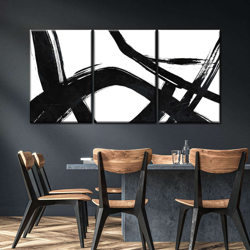 Abstract Minimalist Multi Piece Canvas Print, 18" H x 38" W x 1.25" D