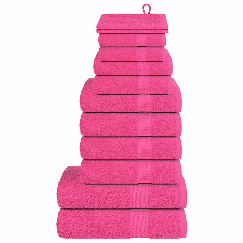 Towel Set 360 Gsm 100% Cotton, 12 Piece Towel Set, Pink