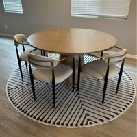 GrandCA HOME Modern Round Dining Table 80cm with Tulip Pedestal