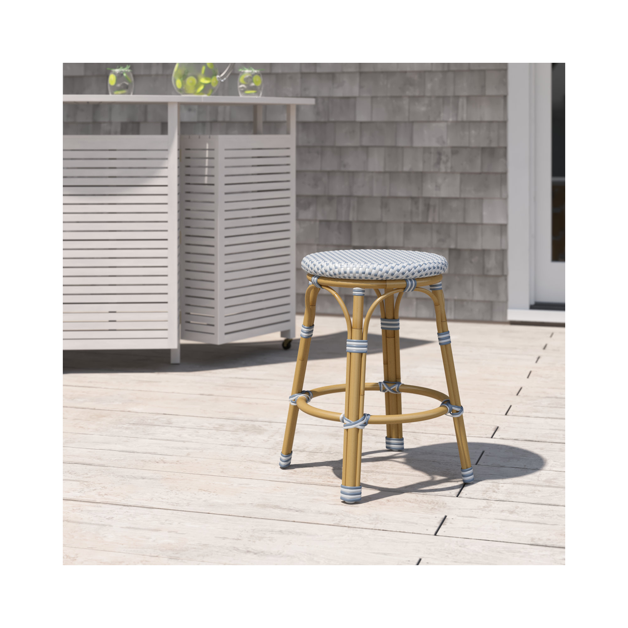 Ellie Patio Counter Stool, Blue