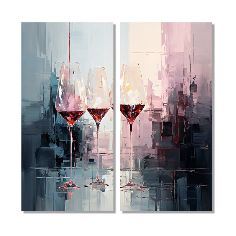 Collage profond de verres à vin - Art mural traditionnel, 40" H x 40" W, Wrapped Canvas, Does Not Apply