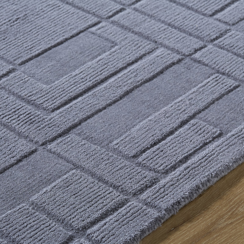 Handmade Wool Geometric Area Rug, Rectangle 5' x 7'6"