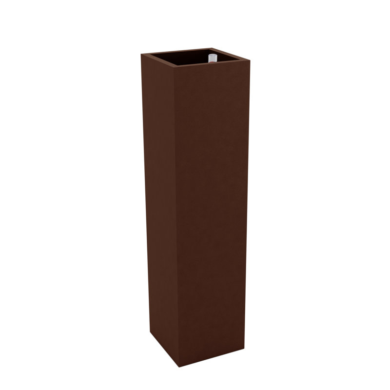 Cube - Square Resin Tower Pot Planter - Self Watering, 39.25" H x 9.75" W x 9.75" D, Bronze