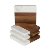 Marble and Acacia Coaster