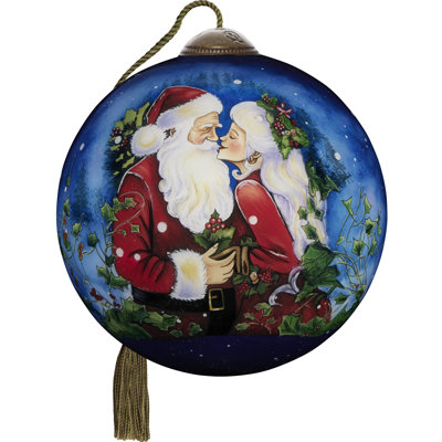 Ne’Qwa Art Merry Kiss-mas Hand-Painted Blown Glass Ornament
