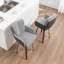White Cozy Modern Swivel Upholstered Counter Stool With Bentwood Legs-1498420712