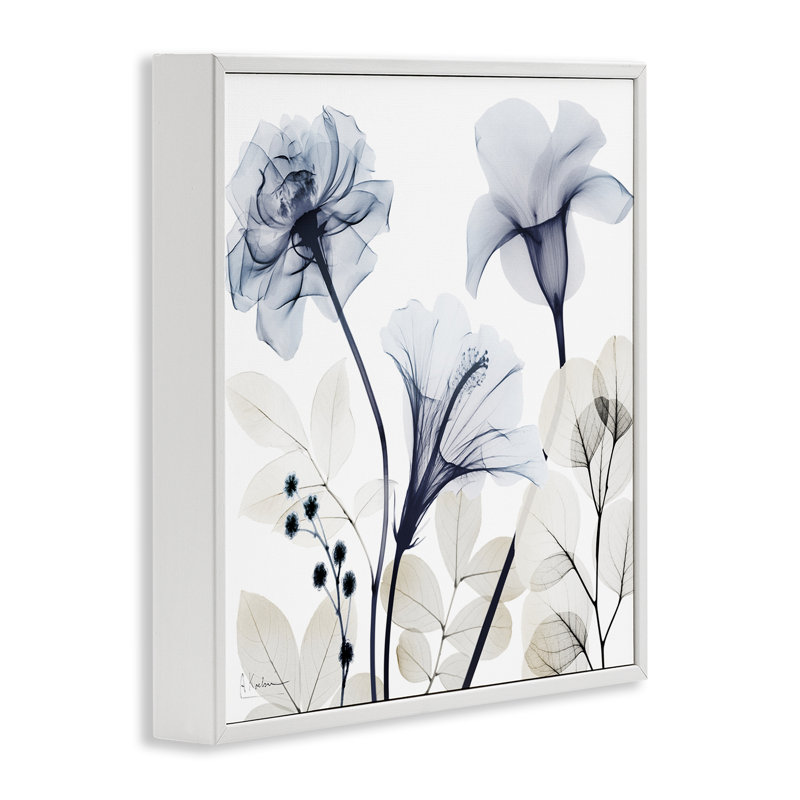 Giclée encadrée de fleurs minimalistes sophistiquées, conception par Albert Koetsier, H 17 po x l 17 po