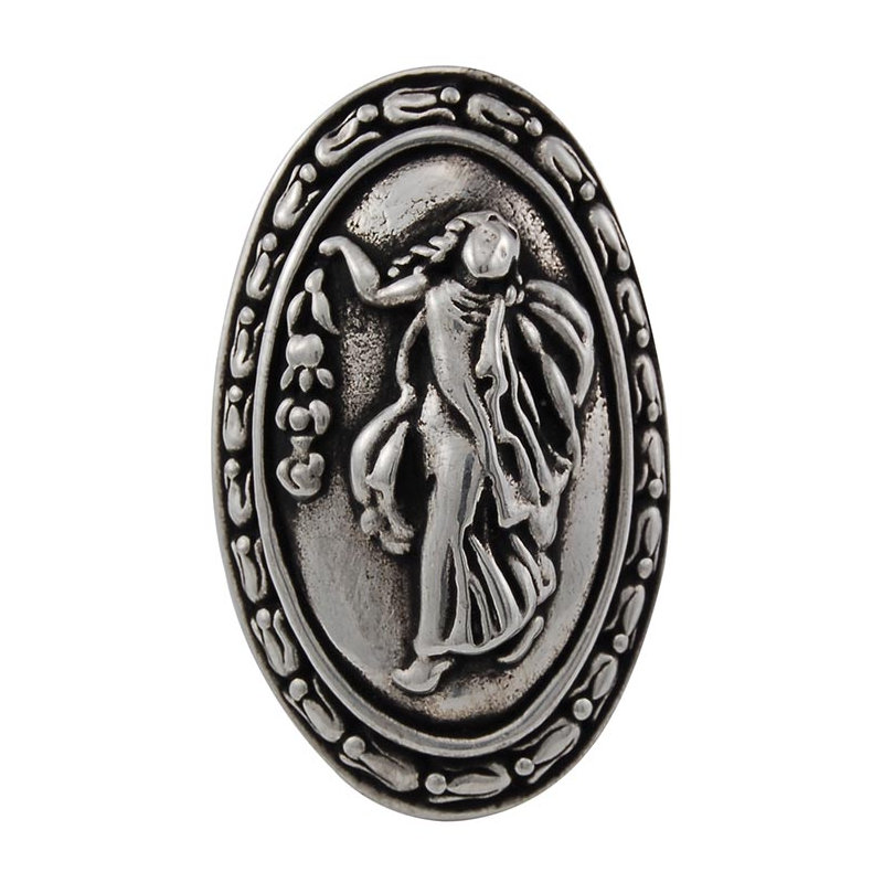 Sforza Oval Knob, Antique Silver
