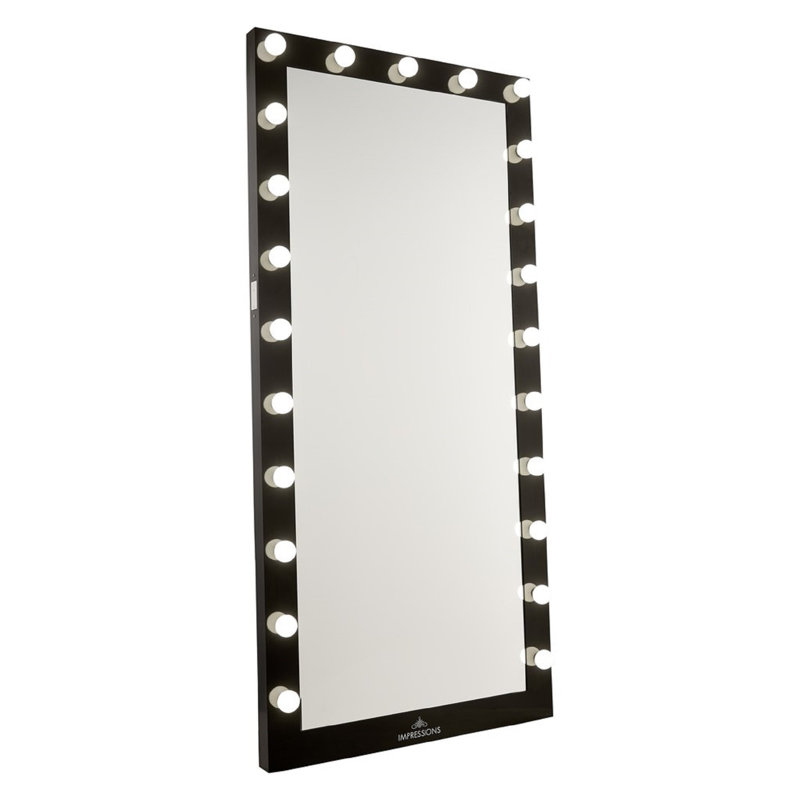 Grand miroir de maquillage pour salle de bain avec 23 lumières DEL Hollywood, Noir