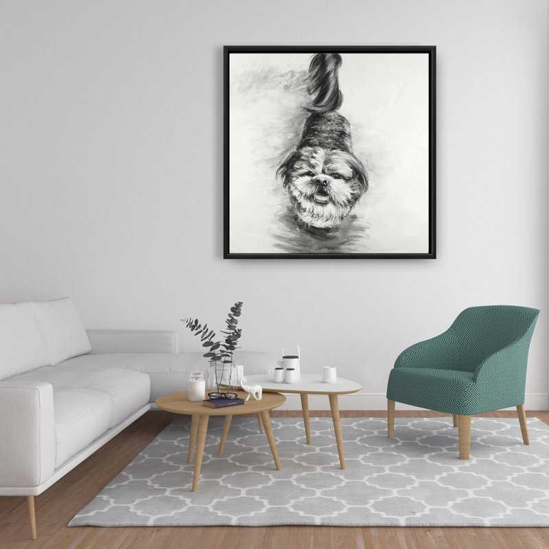 "Croquis de chien heureux" sur toile