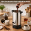 Cafetière de grande capacité (8,3 L) à température réglable, en acier inoxydable, idéale pour les événements traiteurs, les hôtels, les restaurants et les bureaux.