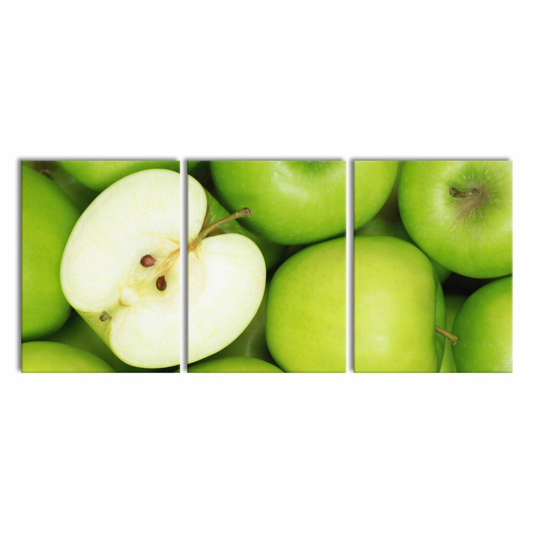 3-tlg. Leinwandbilder-Set Green Apples