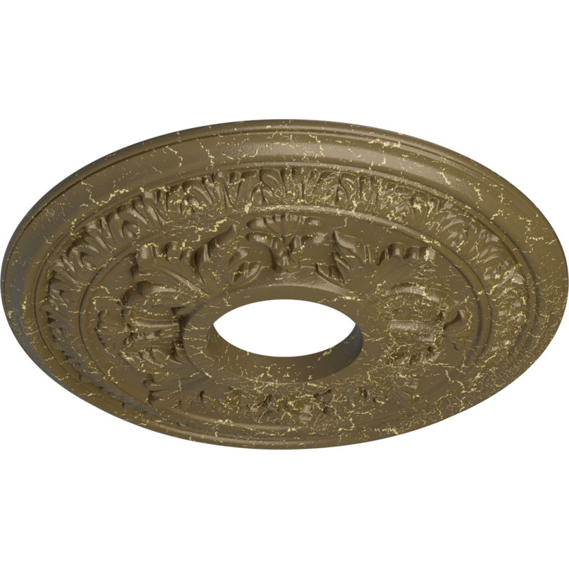 Médaillon de plafond Endurathane Baltimore, P 15 3/8 po x P 4 1/4 po x P 1 1/2 po (convient aux auvents jusqu'à 5 1/2 po), fini craquelé de boue du Mississippi peint à la main