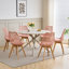 45cm Modern Cut‑Out Dining Side Chair, PU Padded Seat with Wood Legs for Kitchen and Office-1610627661-1615949637