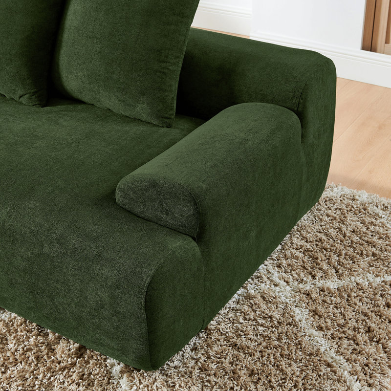 Canapé modulaire modulaire désossé Tavian, Velours vert
