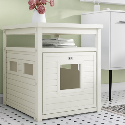 Cat Litter Box Fully Enclosed Extra Large Cat Toilet Enclosed Cat Litter Box Leak Proof And Splash Proof Drawer Type Cat Litter Box Minimalist White - With Pedals