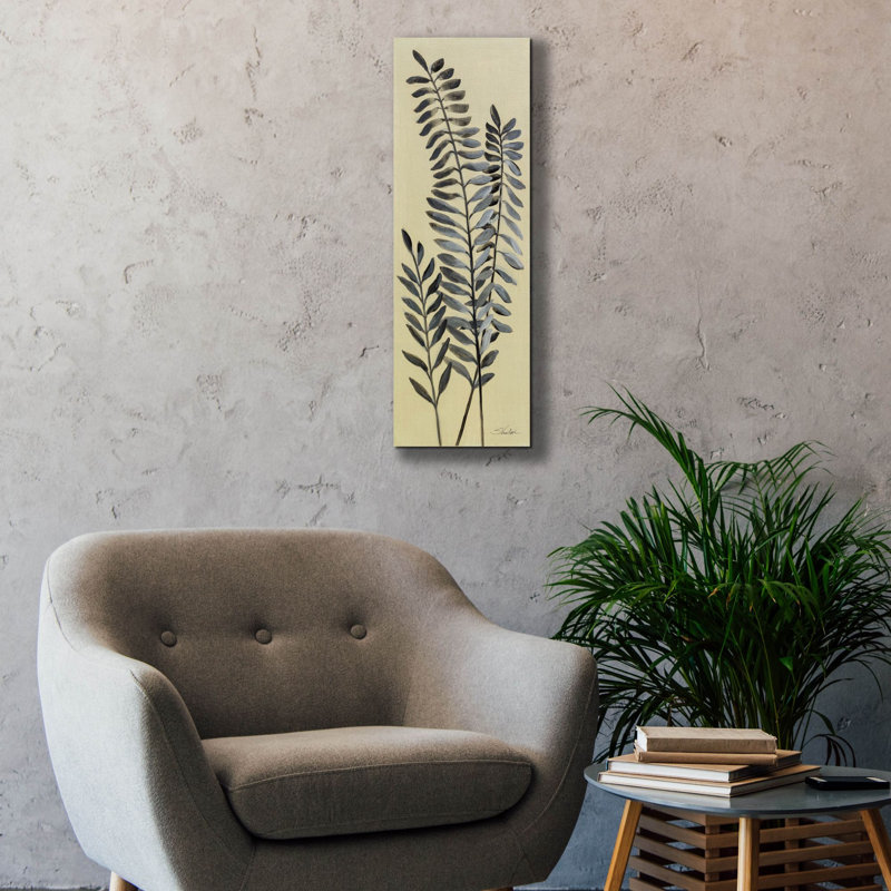 «Tall Fern 2» par Silvia Vassileva, art mural sur toile, H 36 po x l 12 po