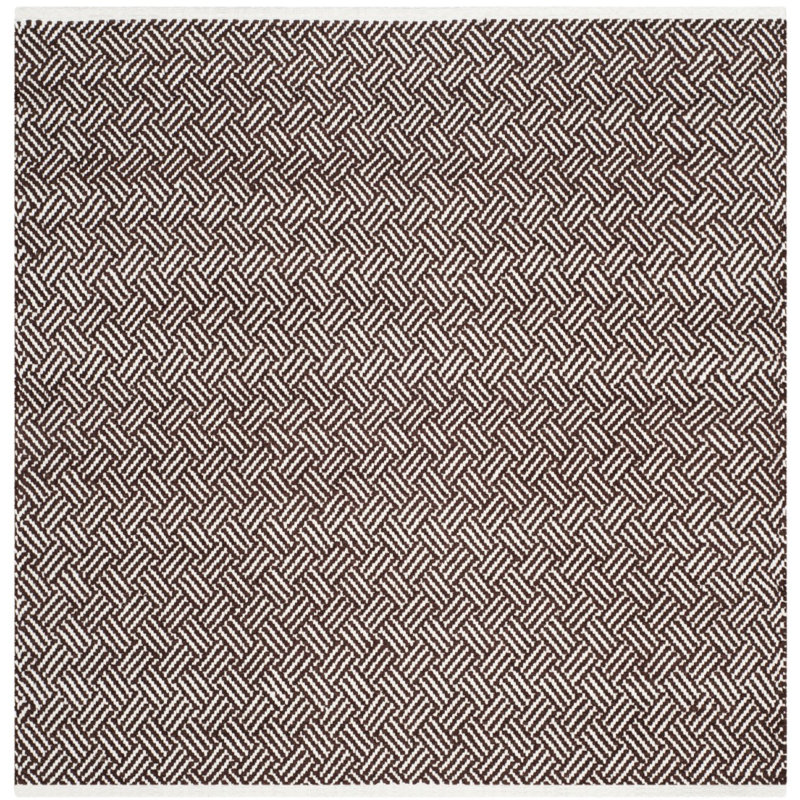 Tapis en coton tissé à plat Bryent, Carré 4 pi