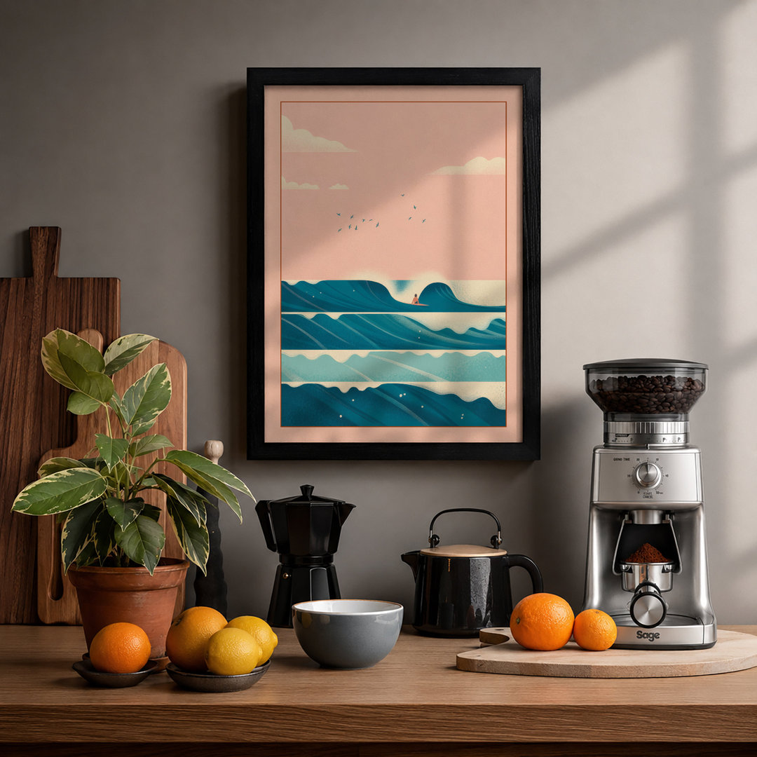 Calm Horizon Coastal Framed Art Print