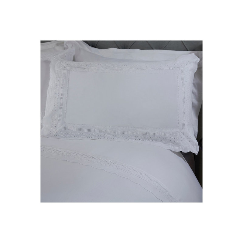 Melanie Cotton Blend, Polyester Solid Colour Duvet Cover Set with Pillowcases Included, Super King - 2 Standard Pillowcases