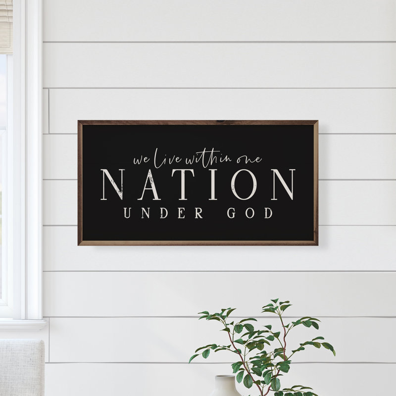 One Nation Under God Black, 8" H x 16" W