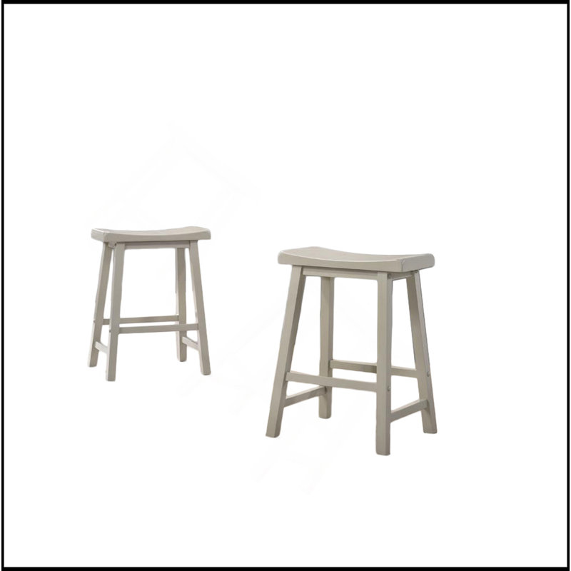 Set 17.5" Of 2 Alonzo Light Gray Backless Ergonomic Counter Height Stool