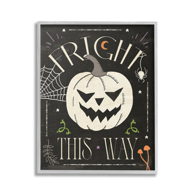 Fright This Way Phrase  Framed Giclee Art by Veronique Charron