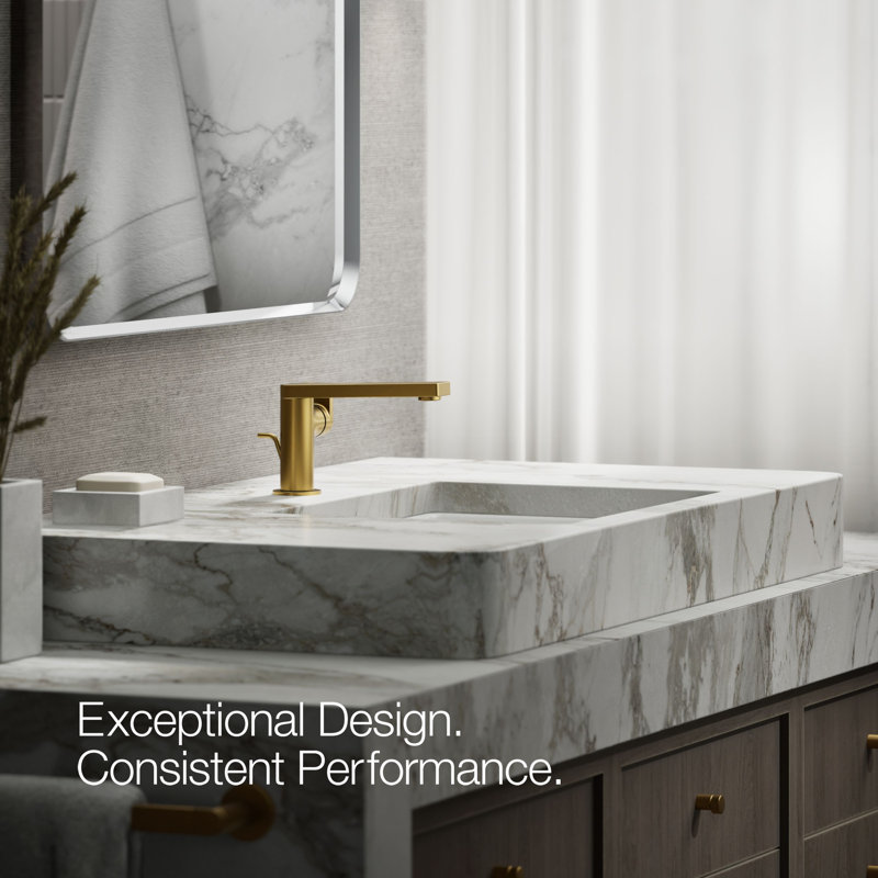Composed® Single-Handle Bathroom Faucet with Drain Assembly, Vibrant Brushed Moderne Brass