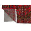 Tapis oriental rétro fait main rouge géométrique 3 pi 6 po x 6 pi 3 po