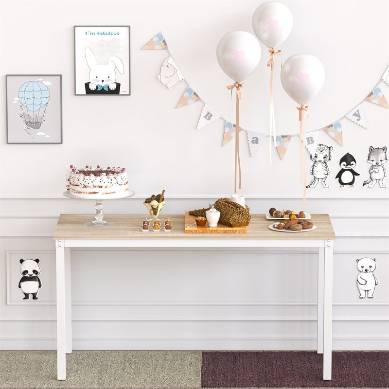 Bureau d'ordinateur Pauljohn, H 29,53 po x l 47,24 po x P 23,62 po, Blanc, Beige