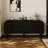 71'' Wood Fluted Sideboard 4 Door Accent Cabinet With Curved Edge-1172269219