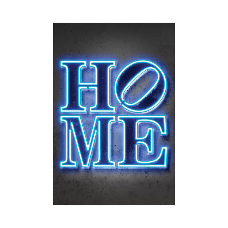 "Home" par Octavio Mielu-impression d’art textuel, Pas de tapis, H 48 po x l 32 po x P 1,5 po, Toile tendue