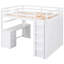 Lit mezzanine double blanc avec tiroirs, bureau et garde-robe - un bureau qui maximise le potentiel du bureau de votre chambre à coucher